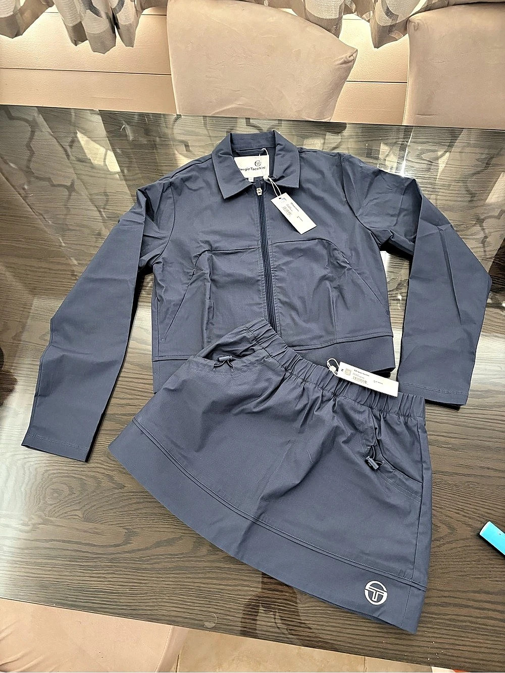 NWT Sergio Tacchini Aria Track Jacket & Aria Track Skirt Set & Skirt Set Blue Sm